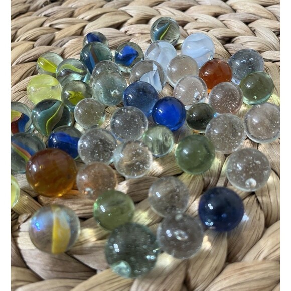 Antique & Vintage Marbles Swirl Marble Glass 2 Lbs Vintage Estate Sale Find Lot - Picture 9 of 15